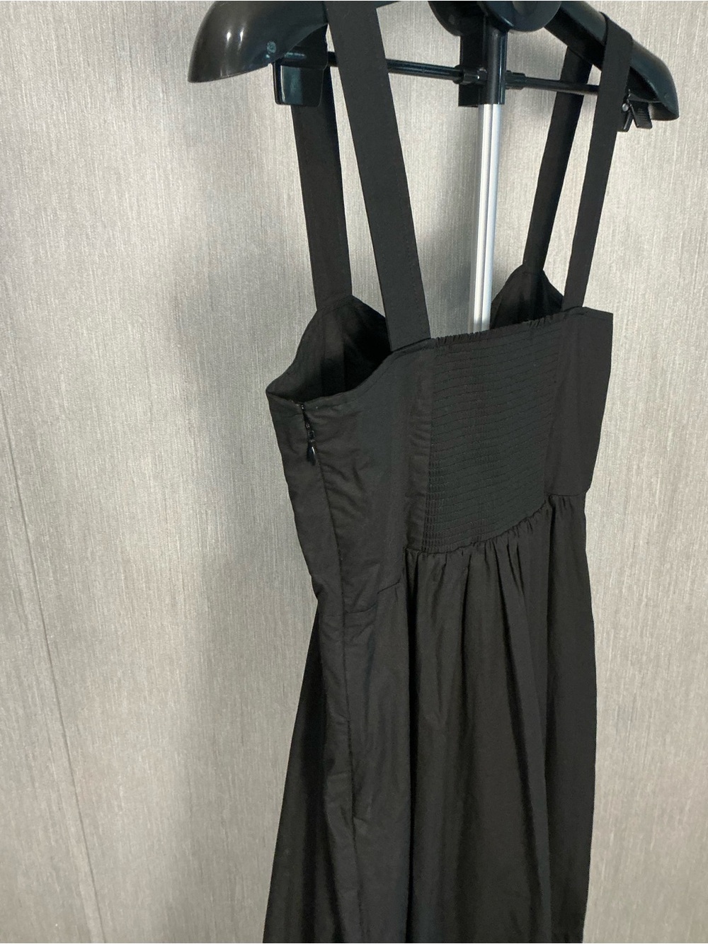 A.L.C. Black Ruched Bodice Maxi Dress with Wide Straps Size 10 - Picture 10 of 16